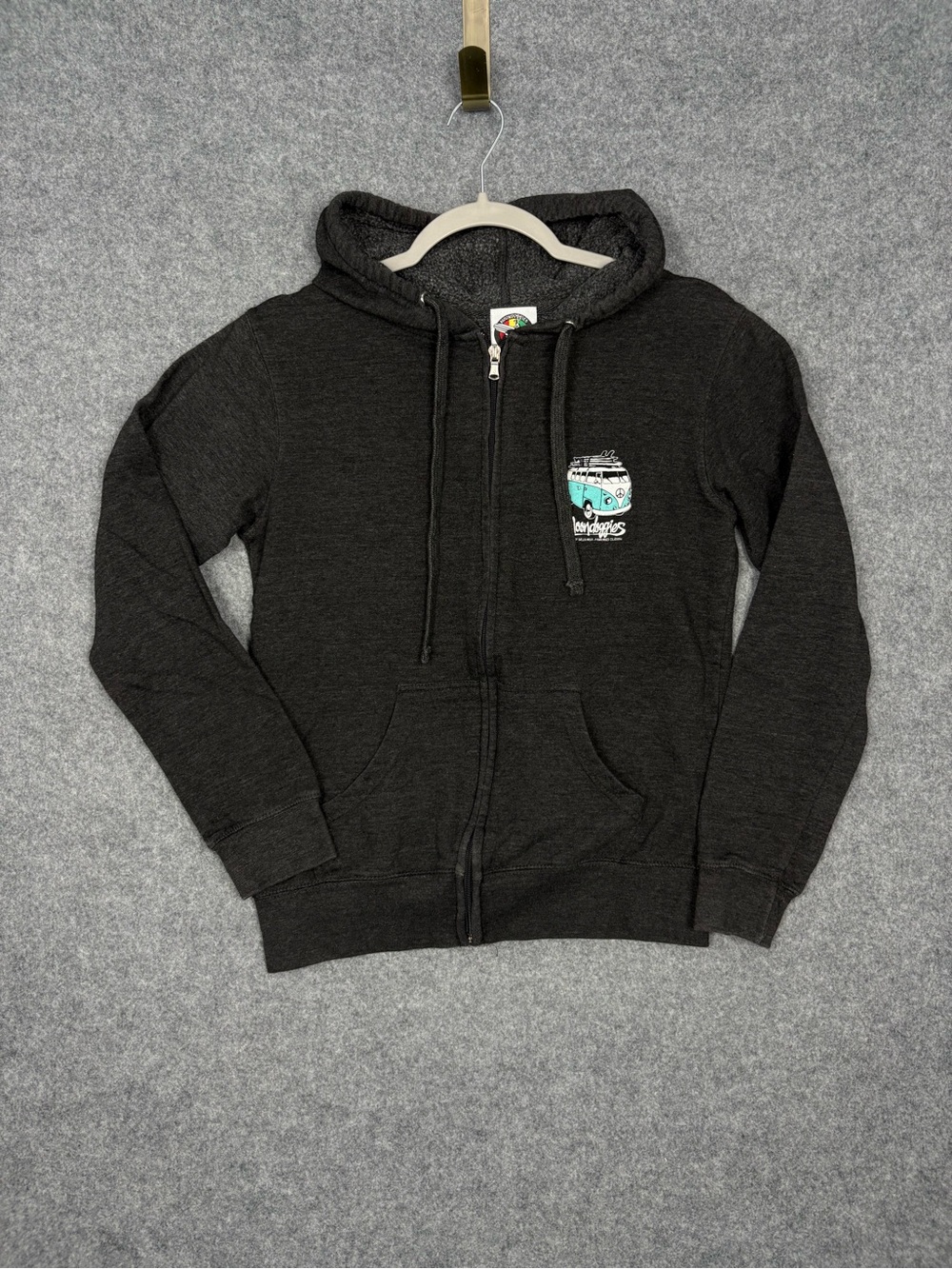 Moondoggies Beach Club Surf Van Zip Up Hoodie Small